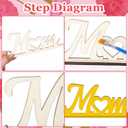 Cinnvoice 6 Pcs Mother's Day Crafts Color Your Own Happy Coloring Wooden Mom Tabletop Signs Decorations Set Happy Mother's Day Love Good Mom Wooden Crafts Gifts for Painting DIY Home Table Decor