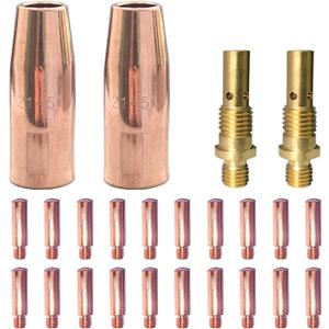 Mig Welding gun accessory 0.030" kit for Lincoln Magnum 100L Tweco Mini/#1 Mig gun: 20pcs Contact Tips 11-30 0.030" + 2pcs gas nozzles 21-50 1/2" + 2pcs 35-50 welding diffuse