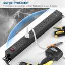 8 Outlet Heavy Duty Power Strip with USB PD 20W, BTU Surge Protector 6FT Cord Long Power Strip with USB A & USB C, Wide Spaced and Wall Mount Metal Powerstrip for Home Office Garage Workshop