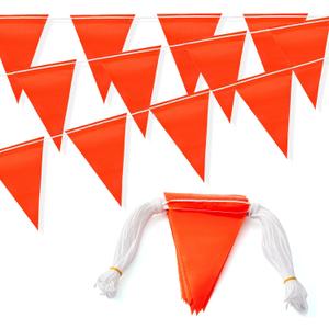 315FT Safety Warning Pennant Banner Flags Multipurpose 105FT OSHA High Visibility Colored Triangle Flags for Outside, Fence, Party, Roadwork, and Hazard Areas(Orange 135Pcs ,315FT)