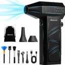 BENJEN Compressed Air Duster-150000RPM Electric Air Duster for Cleaning Keyboard & PC Infinitely Adjustable Speed Cordless Turbo Fan Turbo Dryer Blower for Car, Air Bed, Outdoors, Home.