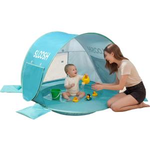 SLOOSH Baby Beach Tent - Pop Up Shade Pool, UPF 50+ UV Protection Sun Shelter for Infant, Portable Beach Pool with Carry Bag, Dual Mesh Side Panels for Toddler Outdoor Travel Camping