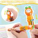 Kosiz 12 Pcs Easter Bunny Pens 0.5 mm Multicolor 10 in 1 Retractable Ballpoint Pens Animals Cute Cartoon Easter Gift for Students Coworkers Office School Supplies