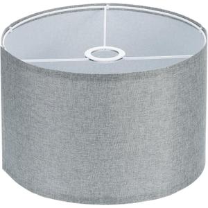 PATIKIL Drum Lamp Shades, 12"x12"x8" Linen Lamp Shade Easy Assembly Lampshade for Table Lamps Floor Lamps Pendant Lights, Gray