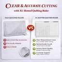 17-3/4 "x 22" Slotted Quilting Ruler, Life Time Support Sewing Rulers, Particularly Precise & Not Easy to Break Acrylic, Non-Slip Quilting Suplies for Fabric Strip and Patchwork