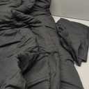 CozyLux Queen Comforter Set Black, 3 Pieces Solid Queen Comforter Breathable Quilted Style Bedding Sets, Luxury Soft Microfiber Down Alternative Comforter for All Season (1 Comforter & 2 Pillowcases) 