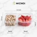 3 x Snack Pack Containers, Reusable 2 Compartment Condiment Containers with Lids, Ideal for On-the-Go Mini Sauce Boxes & Snack Prep Containers for Kids and Adults, BPA-Free