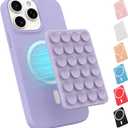 Magnetic Suction Phone Mount for MagSafe Case,Silicone Sticky Phone Grip Holder for iPhone,Removable Hands-Free Selfie/Video for TikTok & Instagram Influencer/Creator (Lavender)