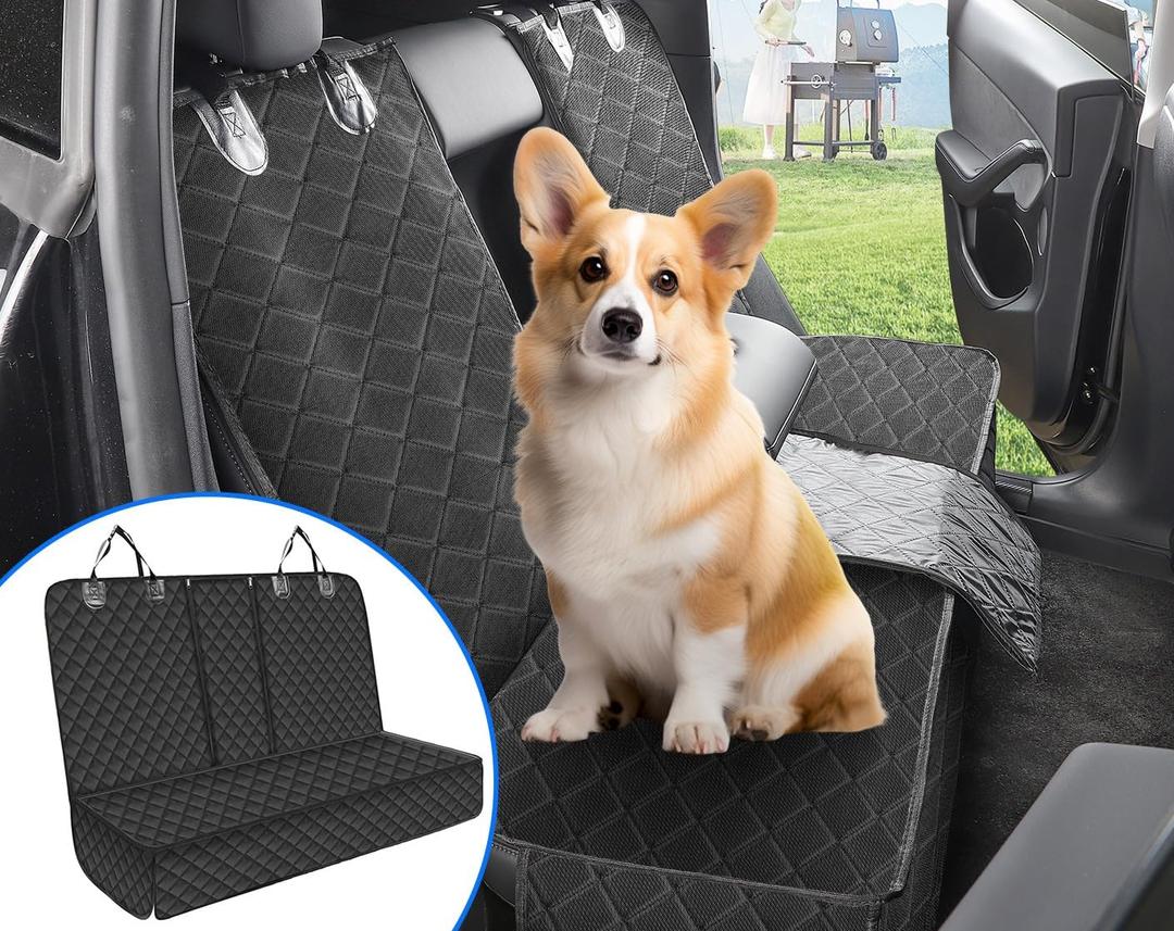 for Tesla Dog Seat Cover Rear Seat Protector for Tesla Model Y/3 Back Dogs Seat Covers, Pet Liner Kick Mats Child Car Seat Mats-Waterproof,Nonslip and Scratchproof Middle Seat Belt Backseat