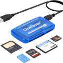 SmartMedia Cards Reader Writer, All-in-1 USB Universal Multi Card Adapter Slim Hub Read Smart Media SD, XD, CF, MMC, MS Pro Duo, Camera Flash Memory Cards Reader for Windows, Mac, Linux