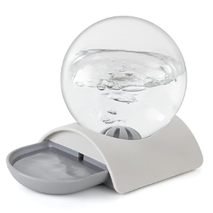 Vayugo Pet Water Dispenser, 2.8L Automatic Gravity Cat Water Dispenser for Cats, Dogs & Rabbit, Detachable Cat Dog Water Dish Feeder with Spherical Waterer Bubble, Grey