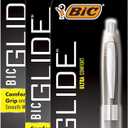 BIC Glide Ultra Comfort Retractable Ballpoint Pens, Medium Point (1.0mm), Black, Assorted Barrel Colors, 1-Count Pack (Pack of 3)