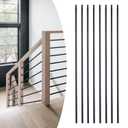 20 Pack Balusters For Staircase Interior 44" - 1/2" Iron Square Metal Balusters Hollow Straight Stair Spindles Satin Black Staircase Baluster ASN101-3