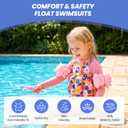 Gogokids Kids Float Swimsuit with Inflatable Armbands & 8 Removable Buoyancy Pads, UV 50+ Sun Protection float swim vest for Toddler 1-6 Years(22-44lbs), Back Zip Long Sleeve Swimwear for Pool & Beach, 100(3-4Y, 30-36lbs), Orange
