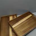 17 Inch Acacia Wood Serving Tray with Handles - Large Wooden Tray for Ottoman, Breakfast in Bed, Dinner, Coffee Table - Decorative Rectangular Tray for Living Room Bedroom Entryway and Kitchen