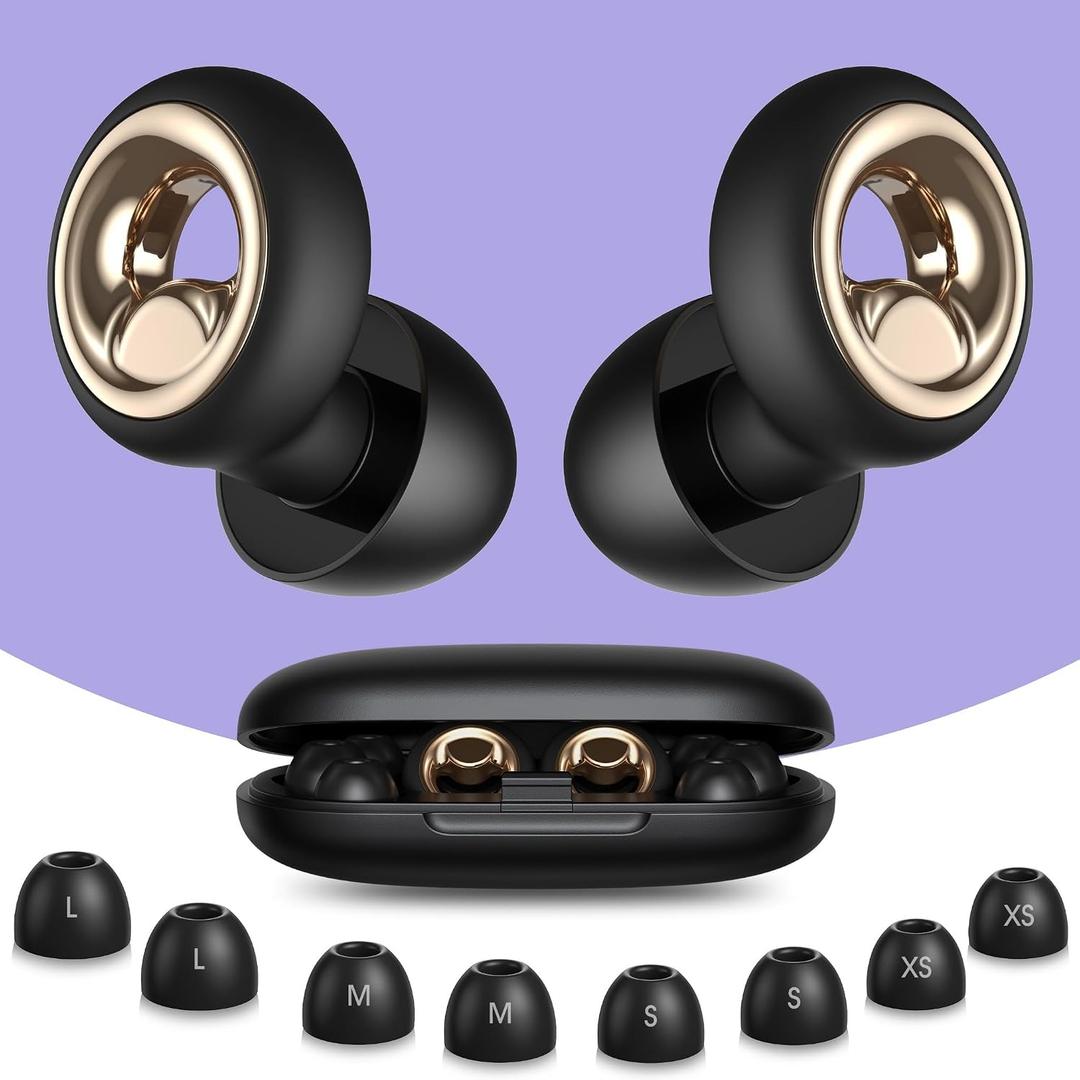 Ear Plugs for Sleeping, 55dB Silicone Ear Plugs for Noise Reduction, Reusable Sleeping Noise Cancelling Earplugs for Snoring, Concert & Shooting Ear Protection with 8 Eartips(Charcoal)