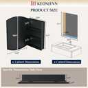 Keonjinn Black Medicine Cabinet with Mirror 24" x 30", Adjustable Shelves