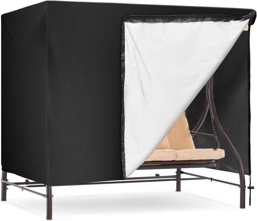 Porch Swing Cover, Waterproof 420D Oxford Fabric, All-Weather Protection for Outdoor Swing, Hammock, Glider Chair 58x49x67 Inch
