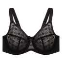 Glamorise Lace Comfort WonderWire Bra - Black 38I