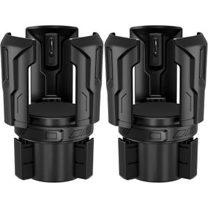 Cup Holder Expander (Adjustable Holder & Base, Auto-Fit Hold, One Button Open), Car Cup Holder Expander for Yeti, Hydro Flask, Nalgene, Owala, Bottles in 2.6"- 4.8" (2 Pack)