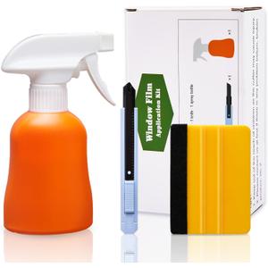 Coavas Window Tint Kit, Window Privacy Film Application Tools Kit, 3 Pcs Easy to Apply Window Film & Car Glass Window Tinting Tool, Vinyl Wrap Set Includes Squeegee, Utility Knife, Spray Bottle