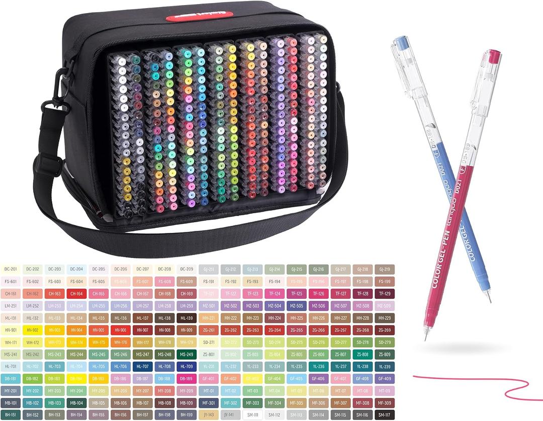 252 Pack Acrylic Colored Gel Pens Set,Quick Dry 0.6mm Fine Point Ink Pens