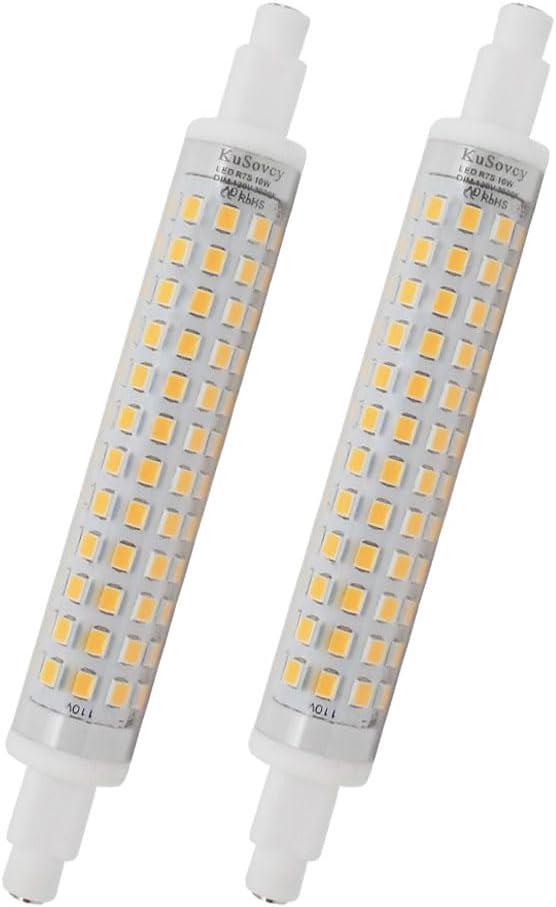 R7s LED Bulbs 118mm Dimmable 10W J118 J Type Light Bulb 80W Halogen Bulb Equivalent, Double Ended Base Flood Lights for Household Lighting Floodlight Replacement, 2PCS
