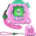 JCHPINE Silicone Cover Case for Tamagotchi Paradise Interactive Virtual Pet, Stand up Case with Screen Protector and Lanyard (Pink)