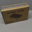 Litter Box Step, Litter Box Ramp/Catcher with Wooden Base, Anti-Tracking & Easy to Clean, Ideal for Small & Elderly Cats (White)