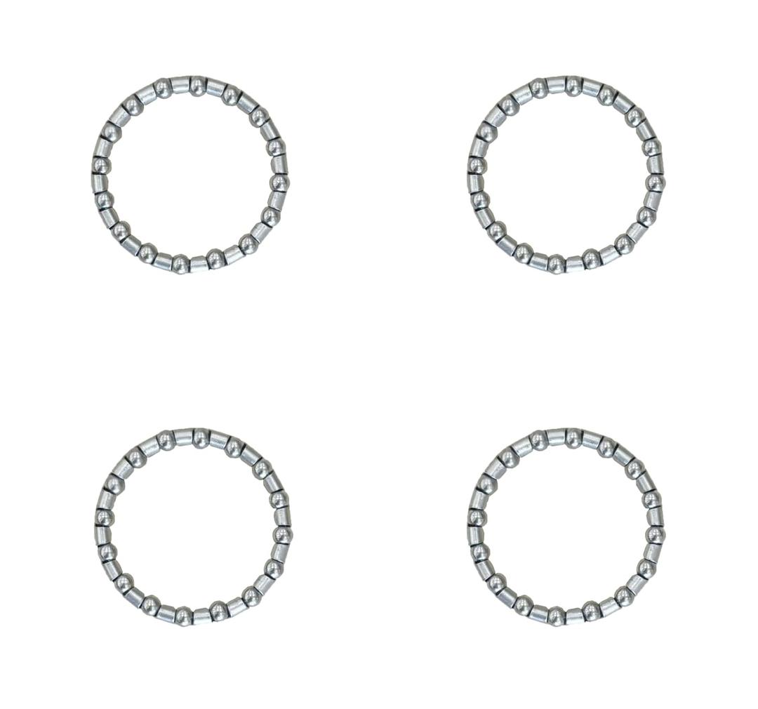 2 x 4PCS Bike Headset Crank Bearings 5/32" x 16 Balls, Bicycle Frame Ball Bearings Retainer for Mountain/Kids/Low Speed Bikes