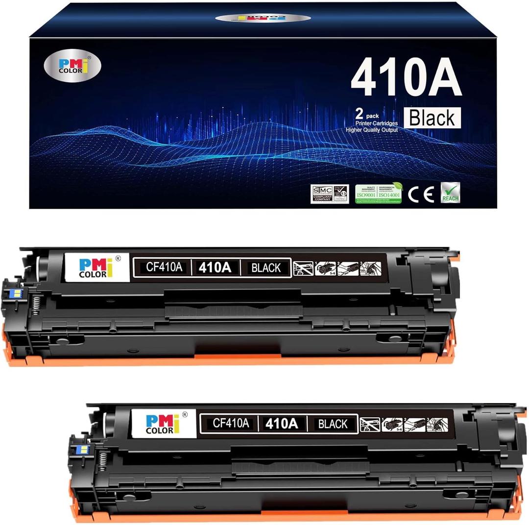 410A Black Toner Replacement for HP 410A CF410A Toner Fit for HP Color Pro MFP M477fnw,M477fdw M452dn,Color Laser Pro M477 M452 Printer Ink (2 Black)