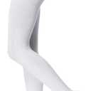 Century Star Toddler Tights for Girls - Cotton Cable Knit Stockings Solid Warm Footed Seamless Leggings 0-12 Years (White)