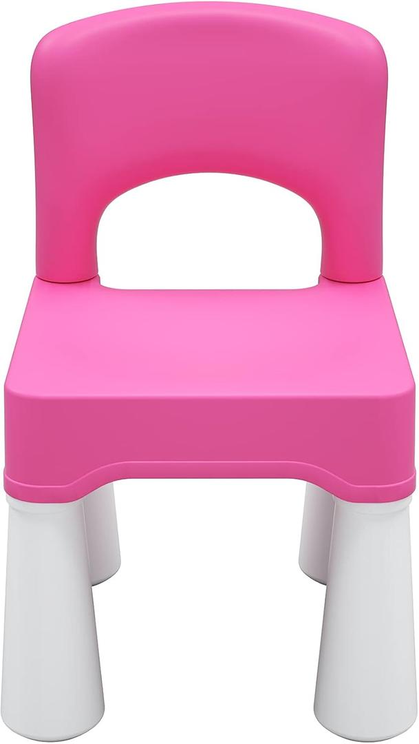 burgkidz Plastic Kids Chair, Durable and Lightweight, 9.3" Height Seat, Indoor or Outdoor Use for Toddlers Boys Girls Aged 2+ (Pink)