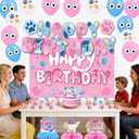 Pink Dog Themed Party Supplies, Cartoon Dog Birthday Decorations Set for Kids Birthday Party (Pink)