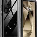 zapica Designed for Waterproof Samsung Galaxy S24 Ultra Case, Built-in Camera & Screen Protector [IP68 Waterproof][Military Drop Proof] Full Body Protective Phone Case for Galaxy S24 Ultra,Black/Clear
