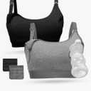 Momcozy Pumping Bra, Pumping Bra Hands Free All Day Wear Pumping & Nursing Bra in One Holding Breast Pump for Spectra, Medela, M