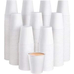 JOLLY PARTY [100 Pack] 10 oz Paper Coffee Cups, Disposable Paper Coffee Cup with Lids, Hot/Cold Beverage Drinking Cup for Water, Juice or Tea, Suitable for Home, Shops and Cafes