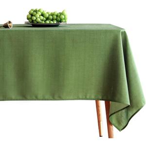 Green Tablecloth for Rectangle Tables,Linen Table Cloth Solid Color Plain Simplicity,Heavy Durable Table Cover for Dining Kitchen Decor Party Banquet,63"*94"