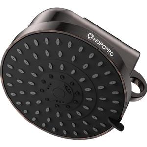 High Flow Filtered Shower Head, HOPOPRO 5 Modes High Pressure Fixed Showerhead with Filter, 2-In-1 Shower Head Filter, Remove 99% Chlorine, Improves Skin Hair Condition (6 Inch Oil Rubbed Bronze)