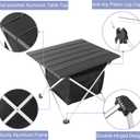 Grope Portable Camping Table Ultralight Aluminum Camp Table with Storage Bag,Beach Table for Sand with Carrying Bag,Prefect for Outdoor,Picnic,BBQ,Cooking,Festival (Black with Storage Bag-M)