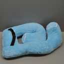 FHSGGP Travel Pillow Upgraded Version of Aircraft Travel Neck Pillow with Storage Bag, Sleep Pillows for Travel by Train, Car, or Plane, Supporting The Head and Body, Travel Pillow for Kids Blue