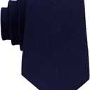 Gollate Mens Solid Linen Tie Set : Slim Necktie with Matching Pocket Square (Navy Blue)