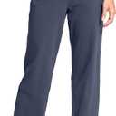 Women's Tall Cotton Sweatspants Yoga Lounge Casual Pants Open Bottom Sweat Pants for Women with Pockets, 33/XL, Dusty Blue 