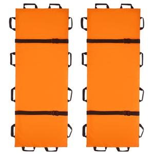 Portable Transport Stretcher with 12 Rubber Handles & Carrying Bag – Dog Stretcher & Gurney, Patient Animal Mover for Emergency Casualty Evacuation, 400lbs Capacity（2Pack Orange）