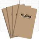 Elan Publishing Company Field Notebook/Journal - 5"x8" - Kraft - Graph Memo Book - Pack of 4