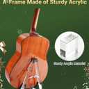 Guitar Stand for Christmas, Clear Acrylic A-Shape Guitar Gifts Holder with Padded Foam, Instrument Rack for Acoustic Electric, Cello, Floor Music Stand for Home and Studio Display, New Year