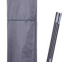 SUPERJARE Patio Umbrella Cover with Rod for 7 to 11 Ft Umbrellas & 15 Ft Double-Sided Umbrellas, 600D Protective Waterproof Cover with Zipper, Gray