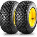 MaxAuto 2Pcs 16x6.50-8 Front Tires and Wheels Assembly for Lawn Mower Garden Tractors, 3" Offset Hub with 3/4"Bearings, Pneumatic Tire, 615lbs Capacity, 4-Ply Tubeless