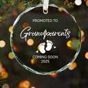 Grandparents Baby Announcement Gifts Pregnancy Surprise Announcement Set Include Letter Board Baby Onesie Photo Frame Glass Ornament for New Grandparents or Pregnancy Reveal Party (2 Set)