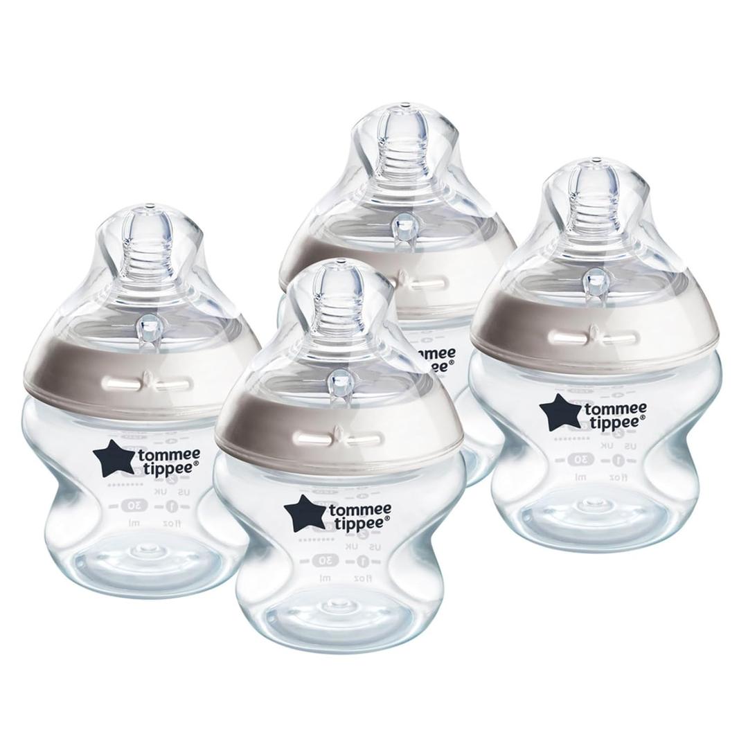 Tommee Tippee Natural Start Anti-Colic 5 oz BPA Free Baby Bottles, 0+ Months, Slow Flow Breast-Like Nipple, Self Sterilizing, Designed for Seamless Transition Between Bottle and Breast, Pack of 4
